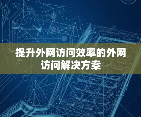 提升外网访问效率的外网访问解决方案